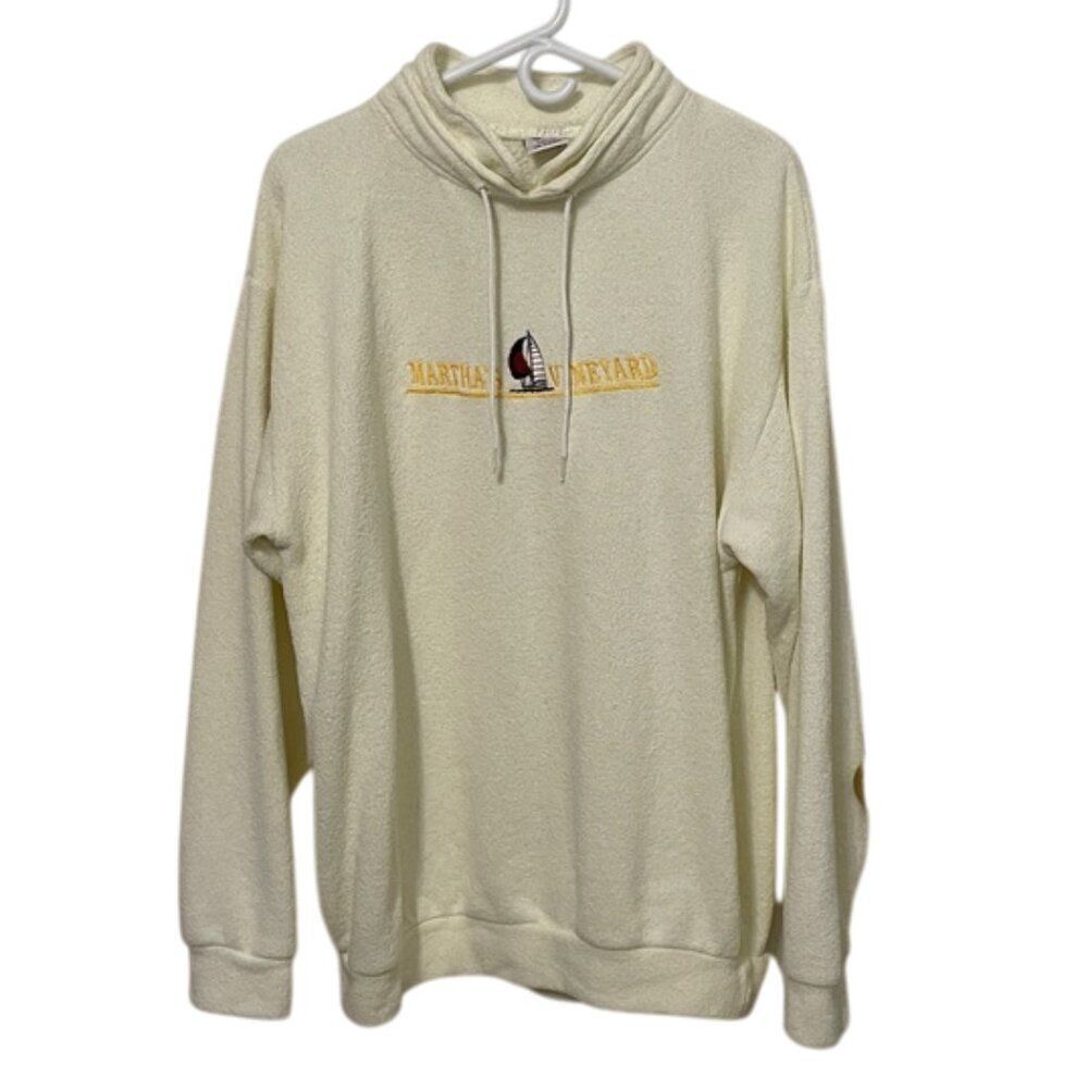 ESY Sport Wear VTG 90s Martha's Vineyard Yellow Sweatshirt Adult Size XL USA